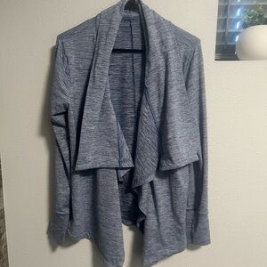 Women's Nike Heathered Blue Open Front Active Cardigan